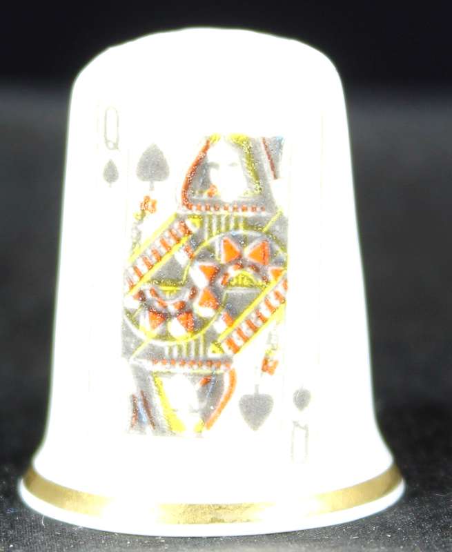 Porcelain Thimble - Birchcroft - Queen Of Spades