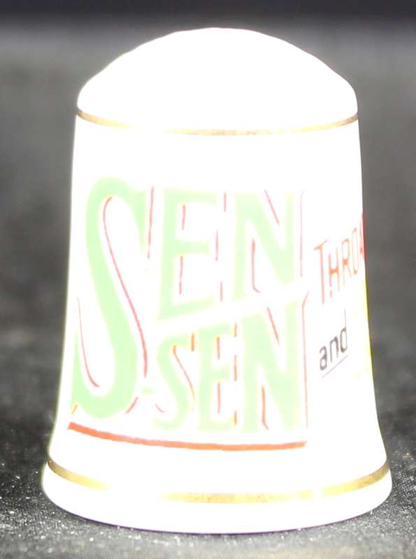 Franklin Mint Country Stone Thimble - Sen Sen Throat Ease