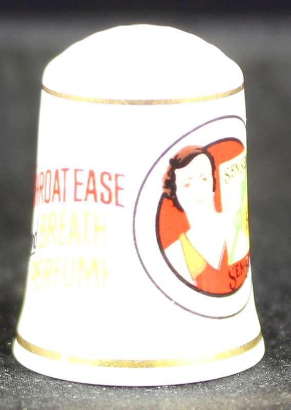 Franklin Mint Country Stone Thimble - Sen Sen Throat Ease