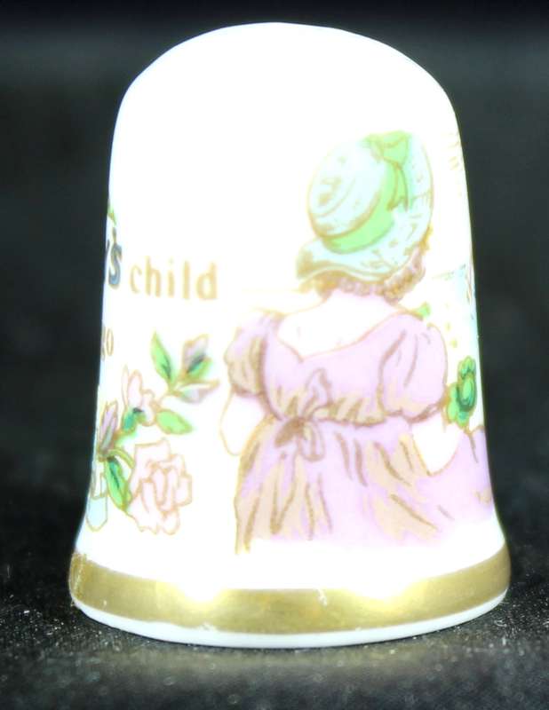 Porcelain Thimble - Caverswall - Thursday's Child