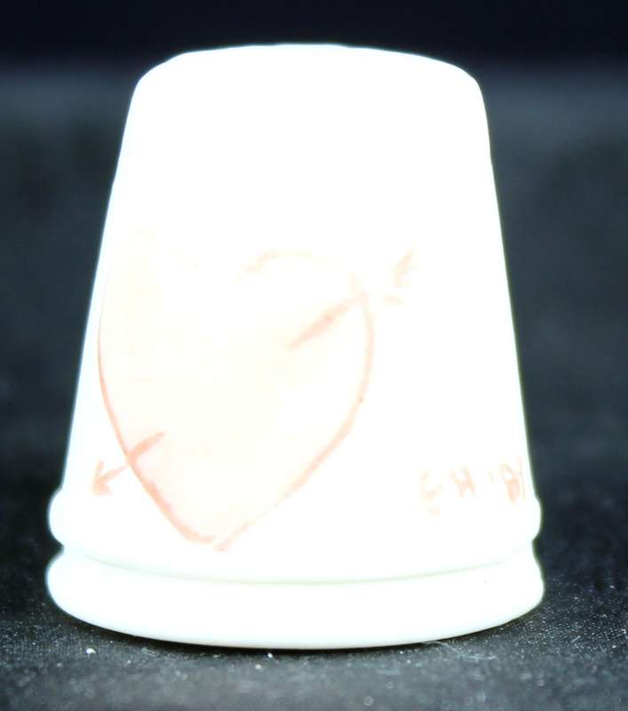 Porcelain Thimble - Embossed Heart