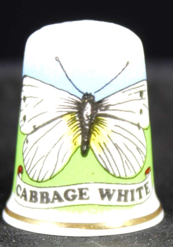 Porcelain Thimble - Birchcroft - Cabbage White