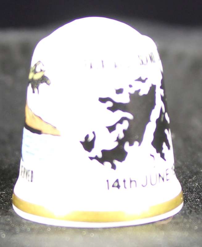 Porcelain Thimble - Falkland Island Liberation