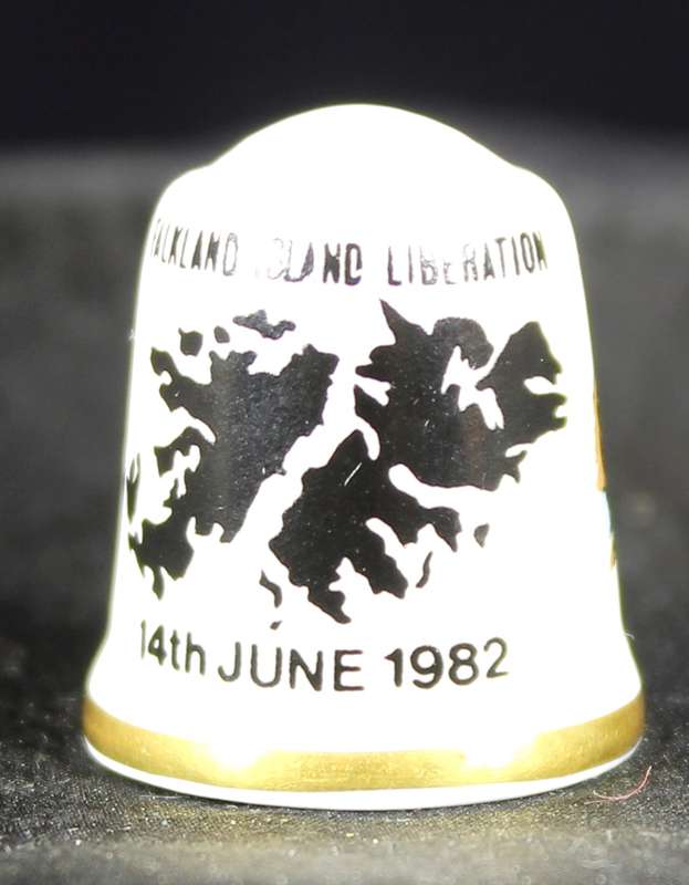 Porcelain Thimble - Falkland Island Liberation