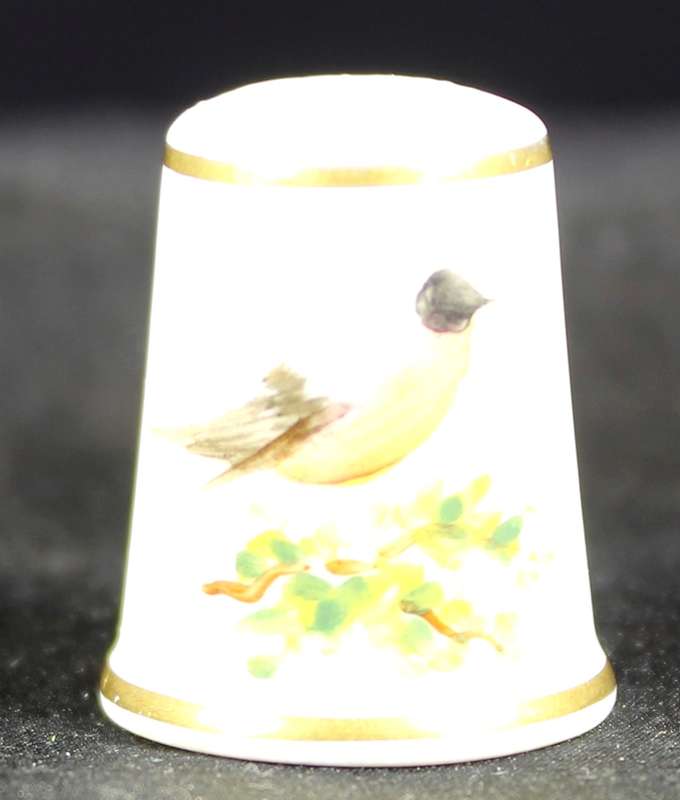 Porcelain Thimble - Royal Worchester - Bird on a Branch