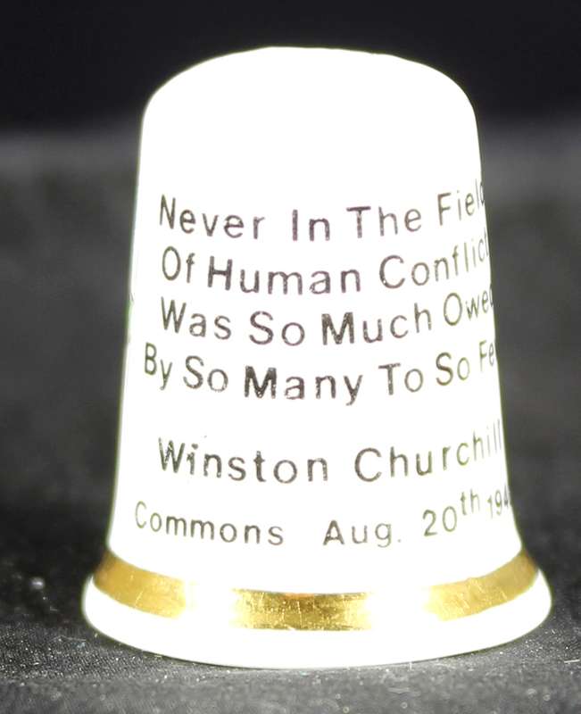 Porcelain Thimble - Finsbury - Fiftieth Anniversary Battle Of Britain
