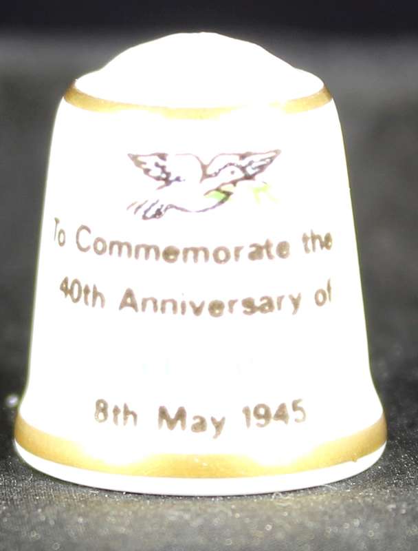Porcelain Thimble - Sutherland - VE Day