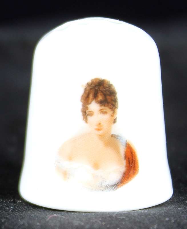 Porcelain Thimble - Limoges - Burlesque Lady