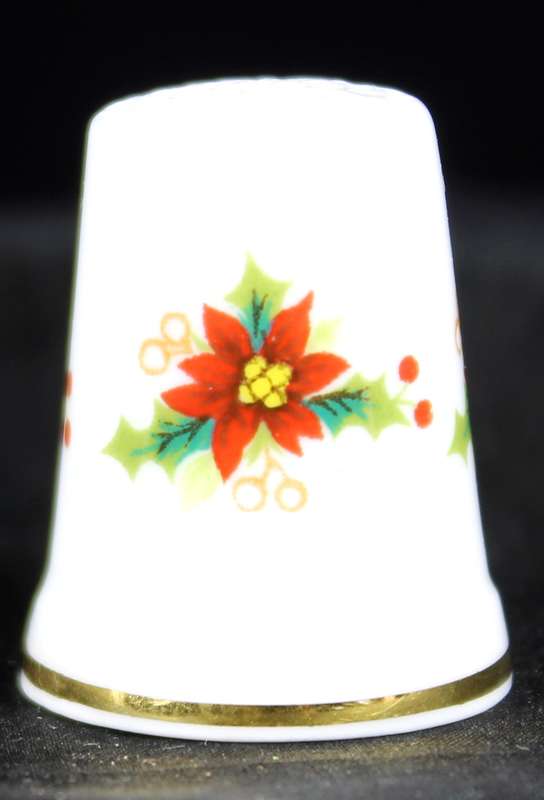 Porcelain Thimble - Royal Albert - Poinsettia