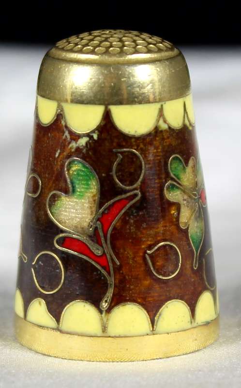 Cloisonne Thimble - Embossed Flowers