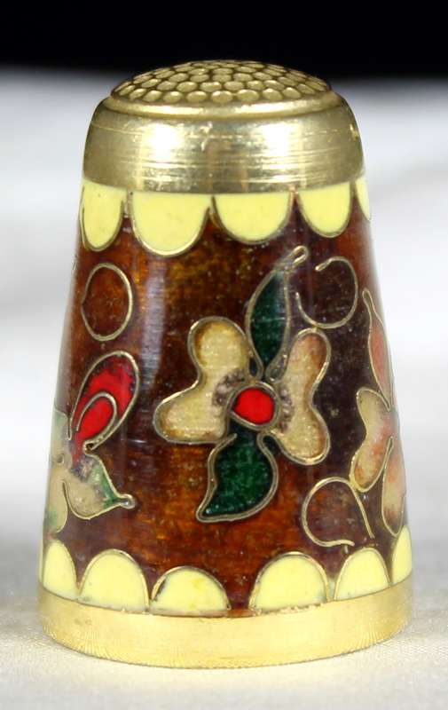 Cloisonne Thimble - Embossed Flowers