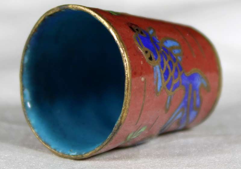 Cloisonne Thimble - Embossed Fish