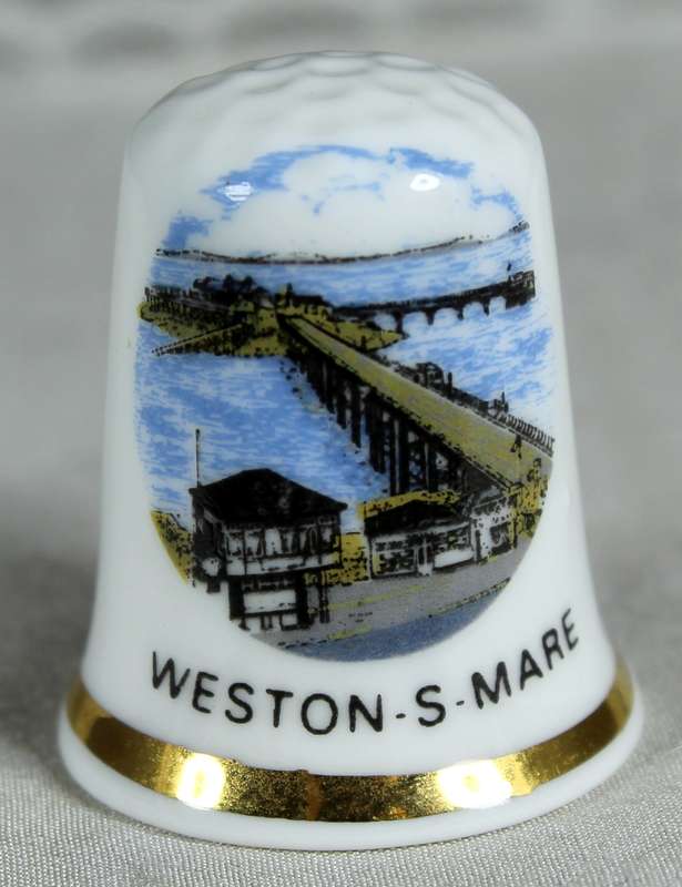 Bone China thimble - Weston s. mare