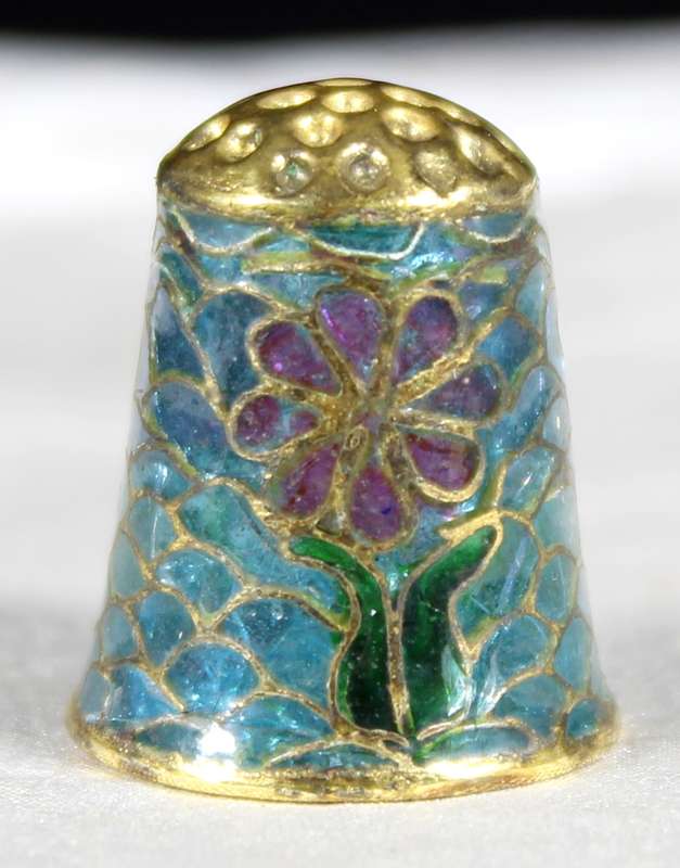 Glass Thimble - Gold Embelishments