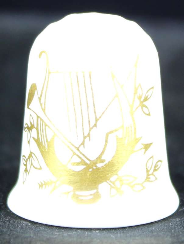 Porcelain Thimble - Coalport - Ship Motiv