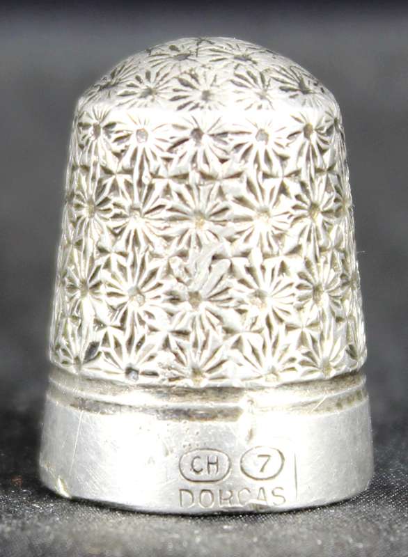 Dorcas Engraved Silver Thimble