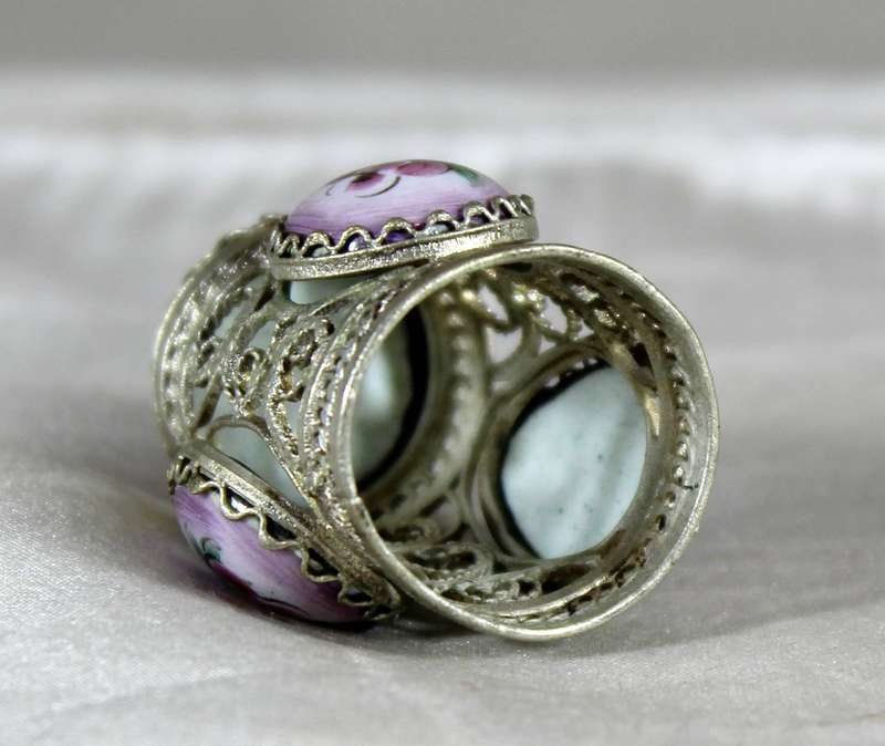 Filigree Enamel Thimble from Russia - Purple