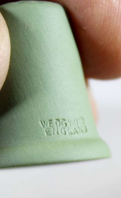 Wedgwood Green Jasperware Thimble - Floral Girl