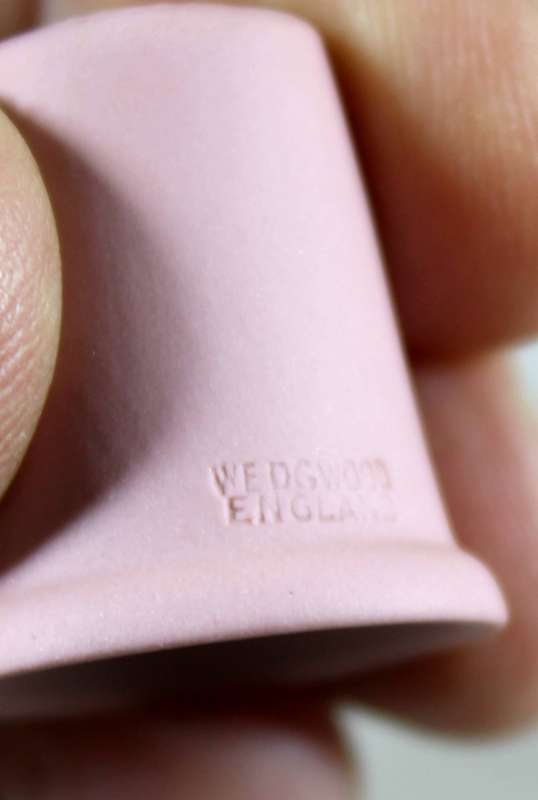 Wedgwood Pink Jasperware Thimble - Floral Girl