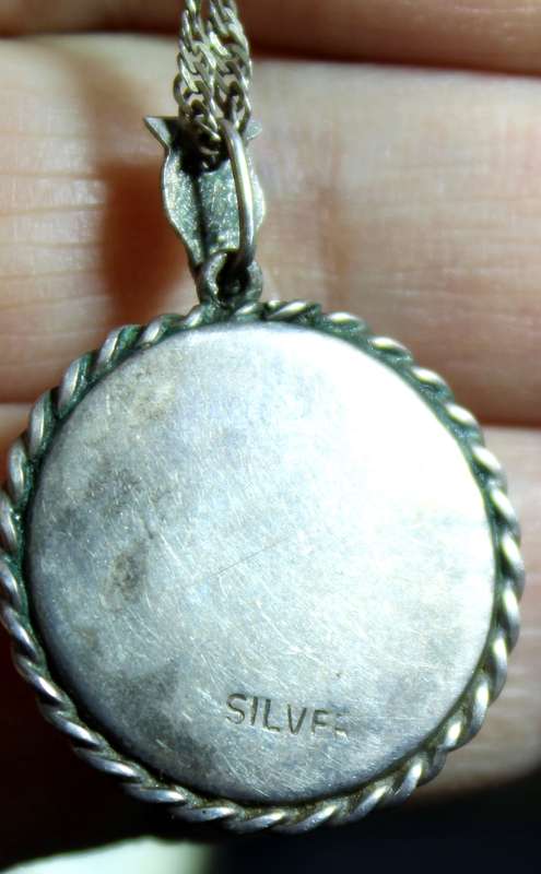 Costume Jewelry - Vintage Garden of Edin Silver Pendant plus Earrings
