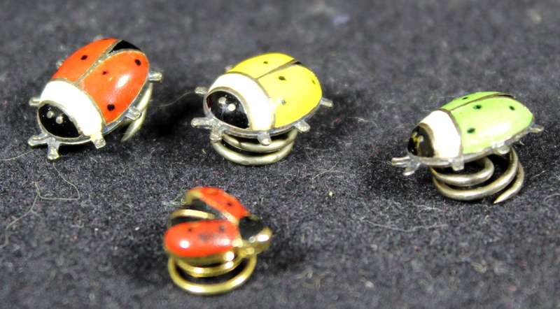 Costume Jewelry - Group of Four Miniature Ladybugs