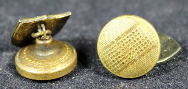 Costume Jewelry - Pair of Shield (XIV) Buttons