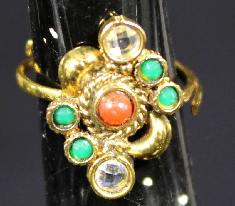 Costume Jewelry - Delicate Multi-colored Adjustable Ring