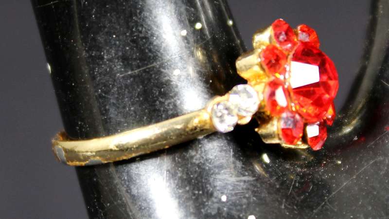 Costume Jewelry - Multiple Red Stone with Diamante Ring