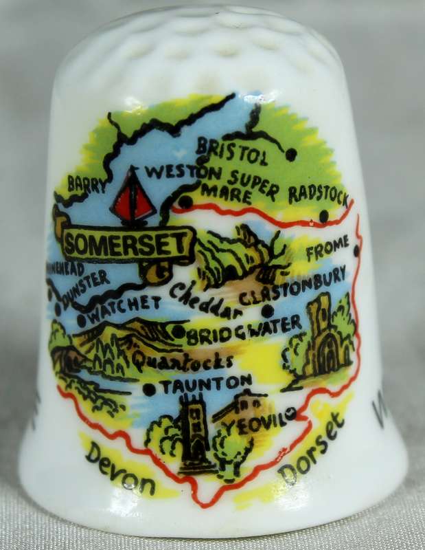 Bone China thimble - Weston super mare