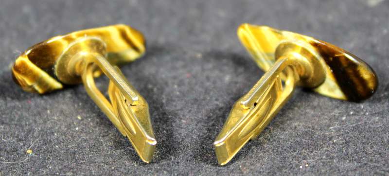 costume jewelry - tiger eye cufflinks
