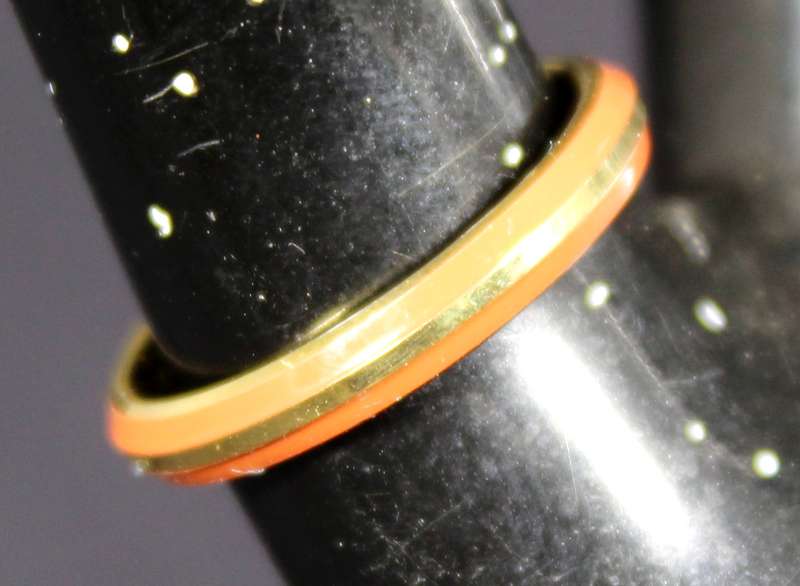 costume jewelry - very fine pinky ring - brown