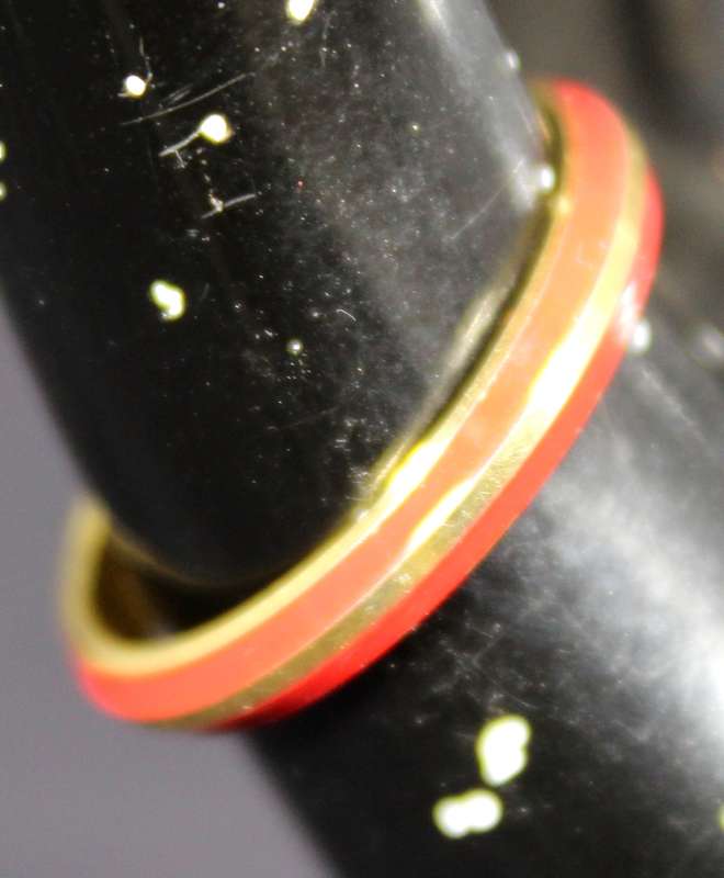 costume jewelry - very fine pinky ring - red