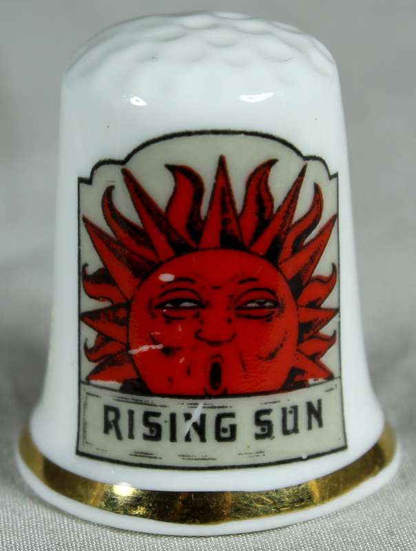 Bone China thimble - rising sun