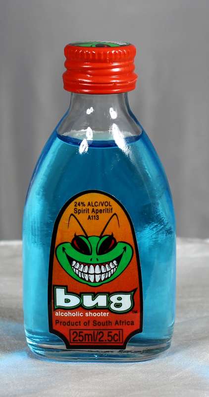 Mini liquor bottle - Bug - blue