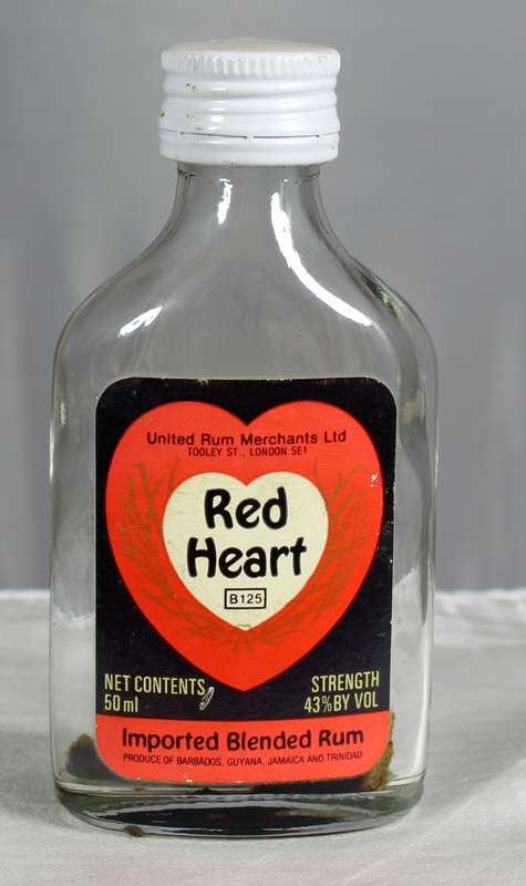 Mini liquor bottle - Red Heart Rum
