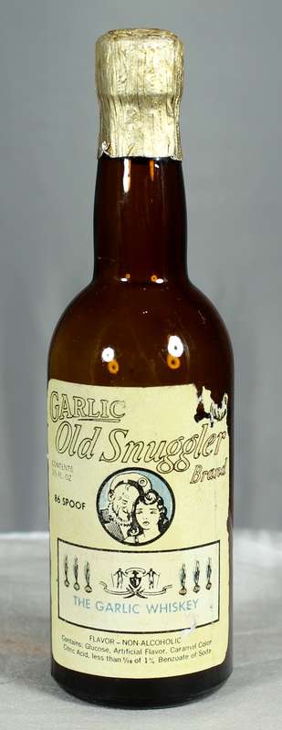 Mini liquor bottle - Old Snuggler garlic whiskey