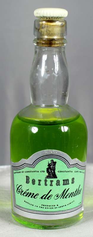 Mini liquor bottle - Bertrams - Creme de Menthe