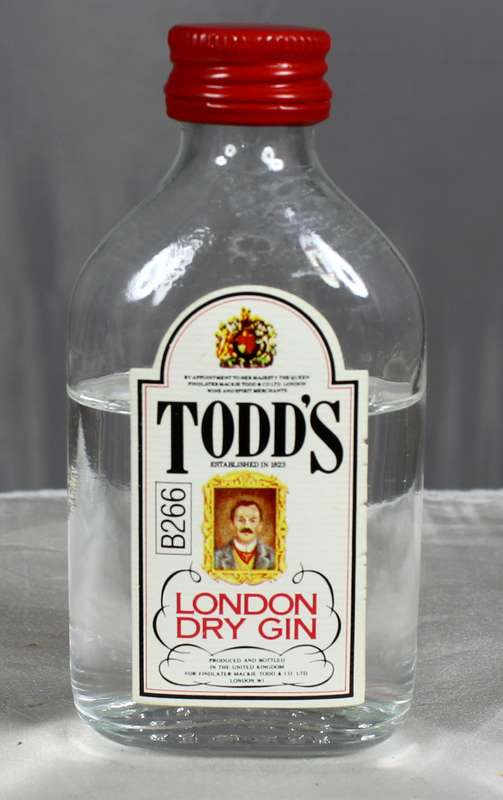 Mini liquor bottle - Todd's London dry gin
