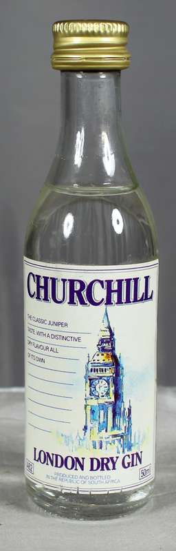 Mini liquor bottle - Churchill - London dry gin