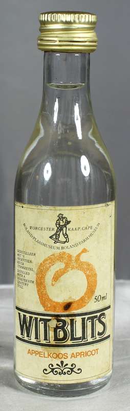 Mini Liquor Bottle - Boland plaas museum - Witblits - Apelkoos