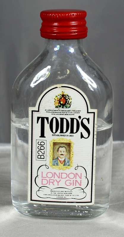 Mini liquor bottle - Todd's London dry gin