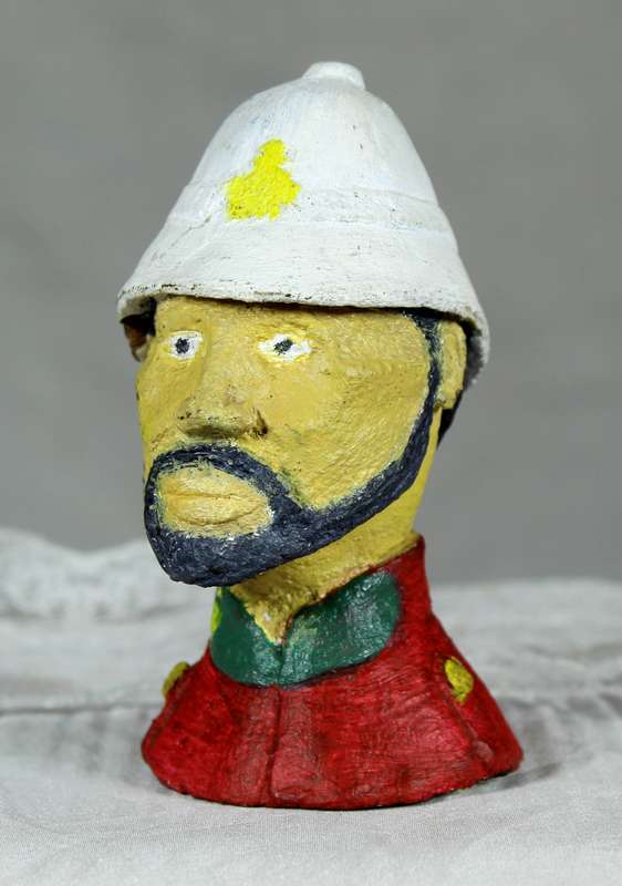 Molded soldier bust figurine by Thami Mazibuko