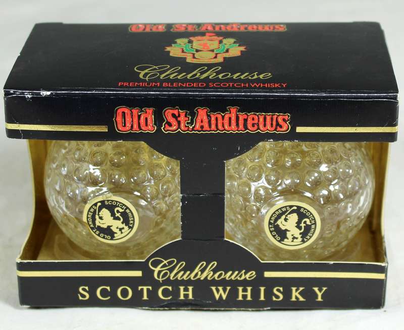 Mini liquor bottles - pair of St. Andrews - clubhouse whisky