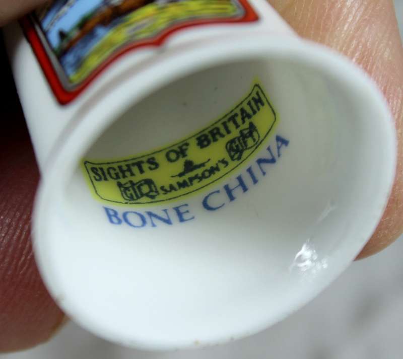 Bone China thimble - sights of Britain - Portland Bill
