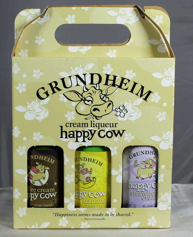 Mini liquor bottles - Grundheim - Happy cow cream liqueur - Trio set