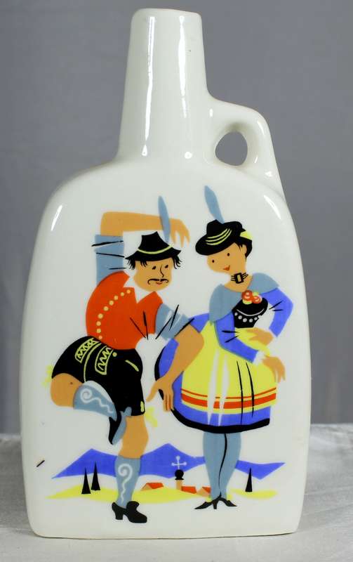 Mini liquor bottles - Ceramic decanter with dancers