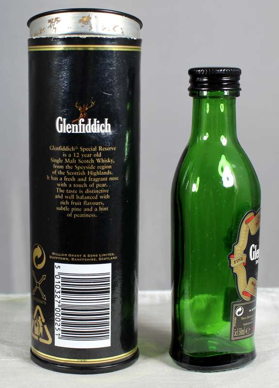 Mini liquor bottles - Glenfiddich Scotch whisky