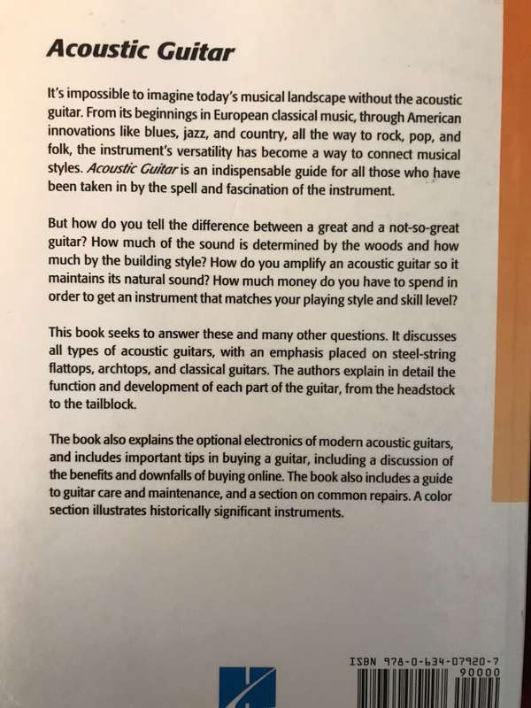 Acoustic Guitar: The Composition, Construction and Evolution - Hal Leonard (Publisher) EX