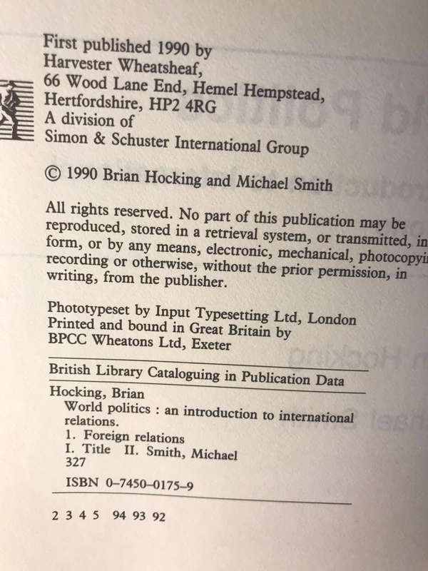 World Politics: An Introduction to International Relations - Brian Hocking & Michael Smith