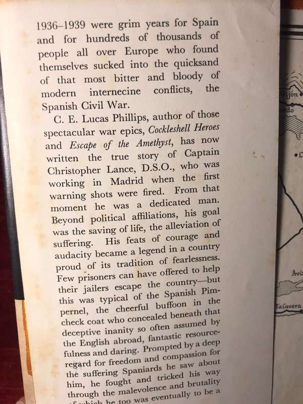 The Spanish Pimpernel - CE Lucas Phillips (1960 1st Edition Hardcover)
